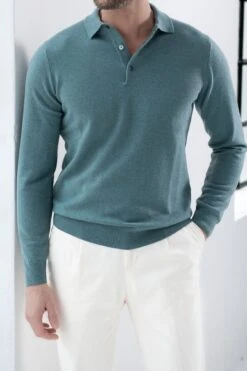 Green Cashmere Polo – Made In Italy