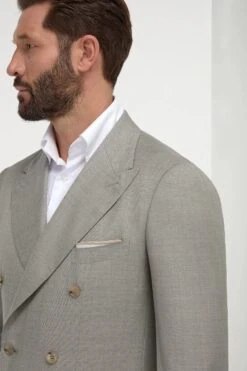 Green Double Breasted Super 150's Suit - Made In Italy -Pini Parma Clothing Store green double breasted suit 3