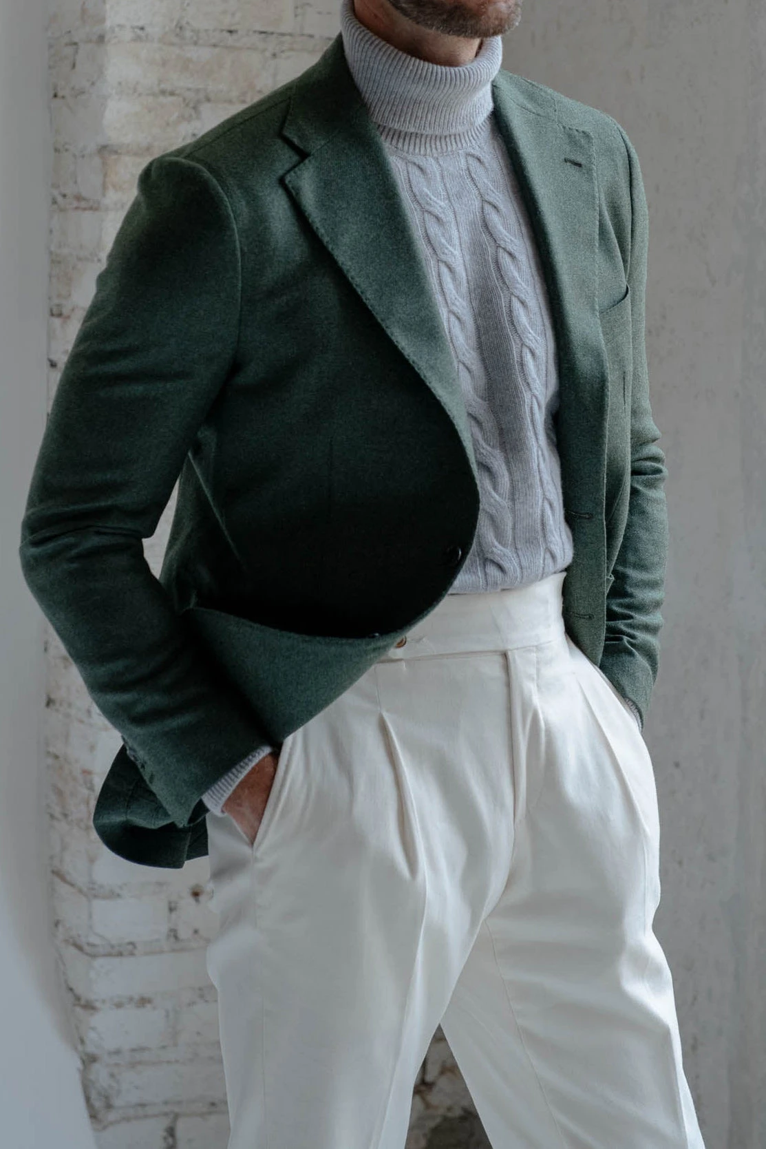 Green Jacket In Wool And Cashmere - Made In Italy 5 Green Jacket In Wool And Cashmere - Made In Italy - Image 3