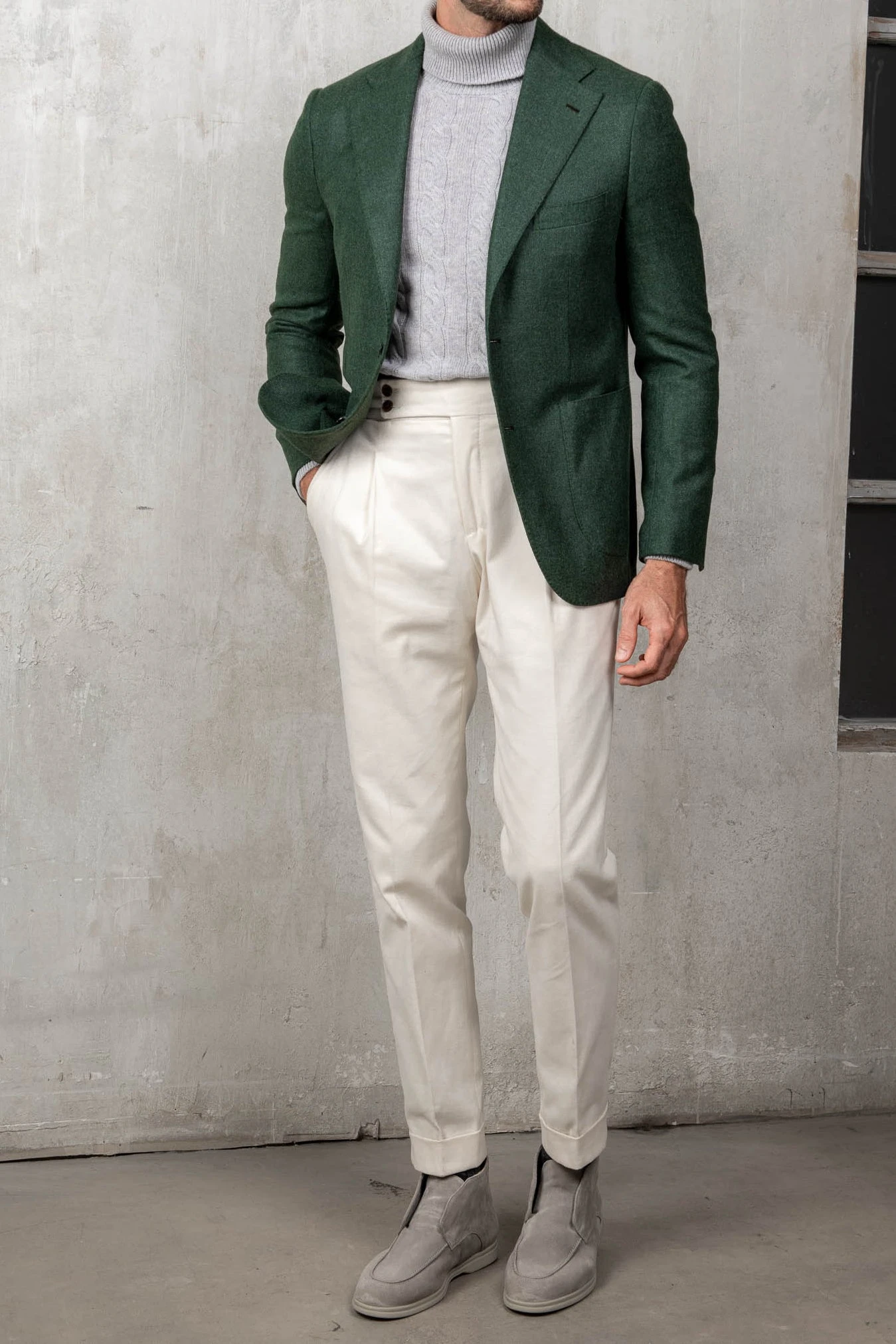 Green Jacket In Wool And Cashmere - Made In Italy 7 Green Jacket In Wool And Cashmere - Made In Italy - Image 5