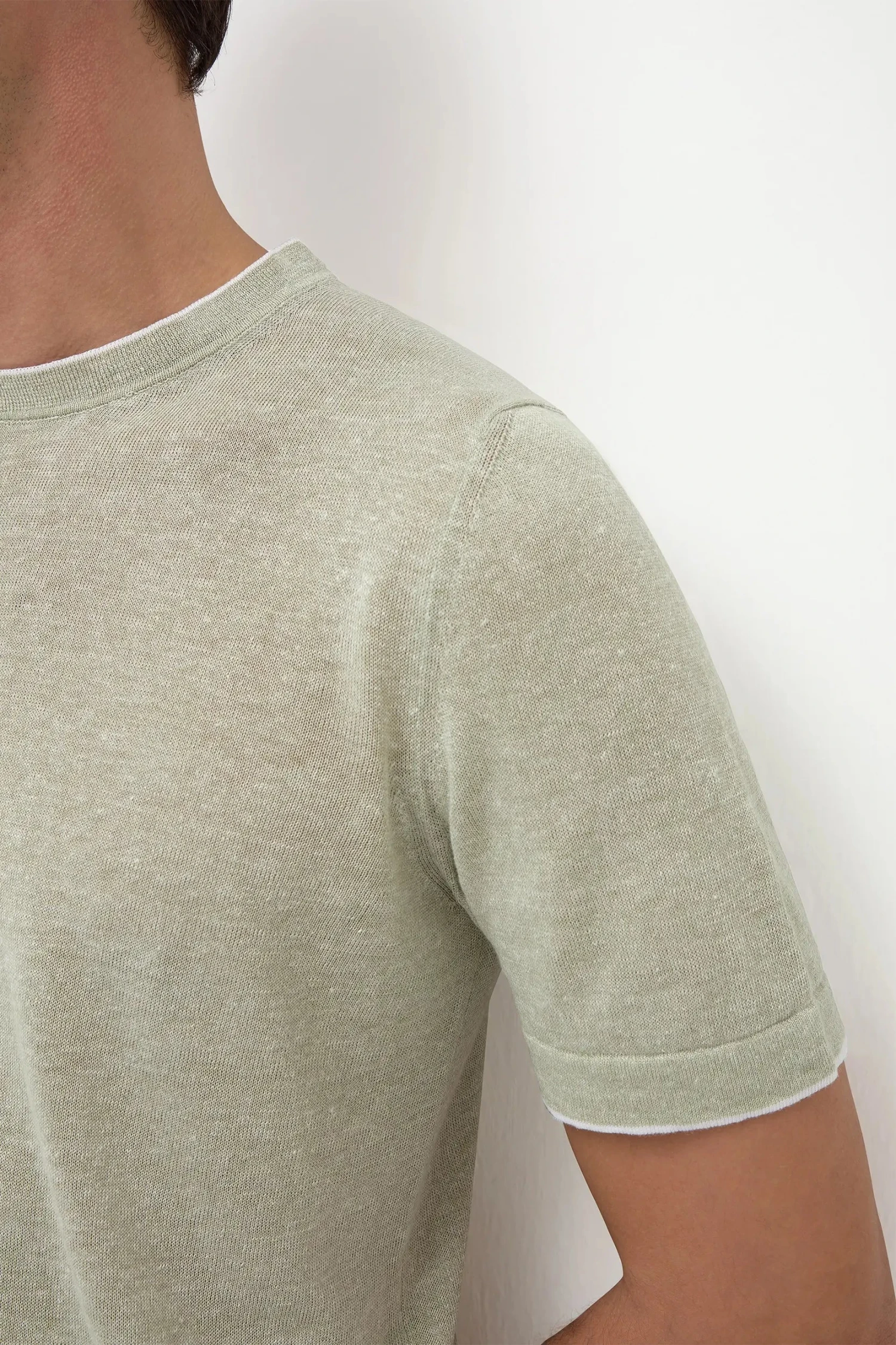 Green Linen And Cotton T-shirt - Made In Italy 4 Green Linen And Cotton T-shirt - Made In Italy - Image 2