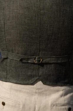 Green Linen Waistcoat - Made In Italy -Pini Parma Clothing Store green linen waistcoat