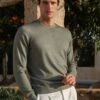 Green Superlight Cashmere Round Neck – Made In Italy 1 Green Superlight Cashmere Round Neck – Made In Italy -Pini Parma Clothing Store green superlight cashmere roundneck 4