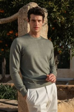 Green Superlight Cashmere Round Neck β Made In Italy