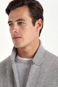 Grey Knitted Jacket – Wool And Cashmere – Made In Italy 8 Grey Knitted Jacket – Wool And Cashmere – Made In Italy -Pini Parma Clothing Store grey knitted jacket 4