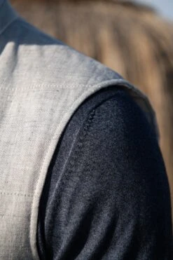 Chalk Grey Linen Vest – Made In Italy 13 Chalk Grey Linen Vest – Made In Italy -Pini Parma Clothing Store grey linen vest 2