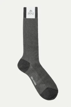 Grey Patterned Short Socks - Made In Italy
