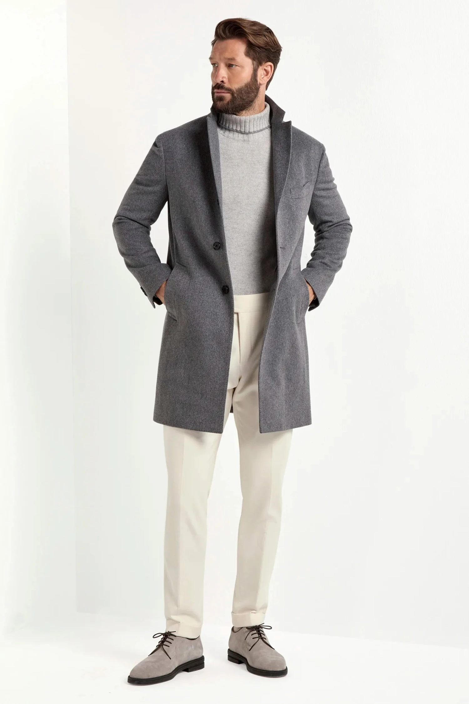 Grey Overcoat - Made In Italy 3 Grey Overcoat - Made In Italy