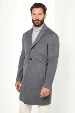 Grey Overcoat - Made In Italy 9 Grey Overcoat - Made In Italy -Pini Parma Clothing Store grey overcoat 2