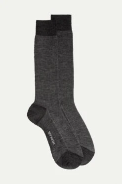 Grey Micro Fancy Short Socks - Made In Italy