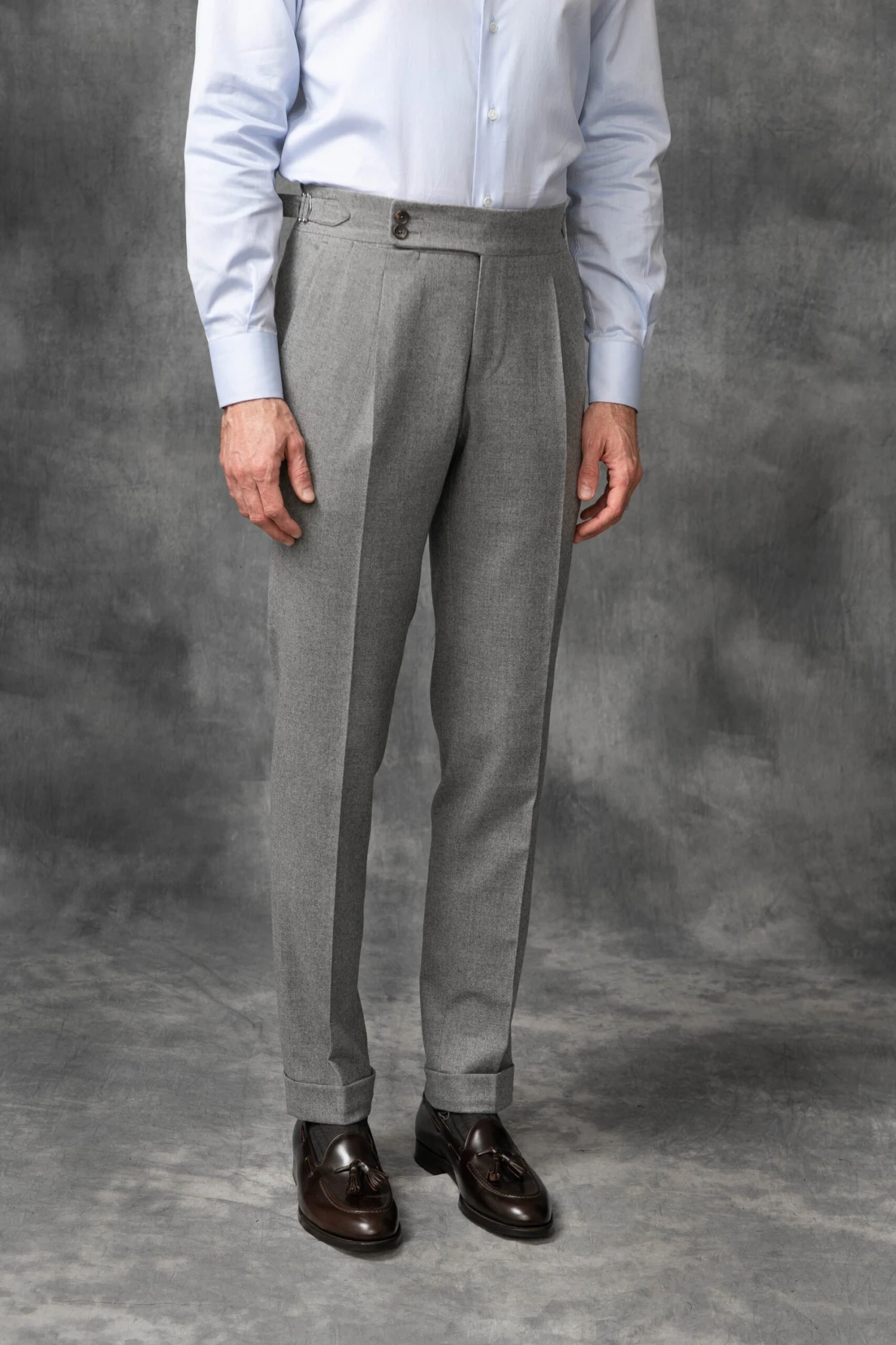 Mid Grey Flannel Soragna Trousers - Made In Italy 3 Mid Grey Flannel Soragna Trousers - Made In Italy