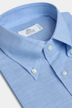 Light Blue Bamboo Button-down Shirt "Sartoriale Collection" - Made In Italy