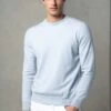 Light Blue Cashmere Round Neck – Made In Italy -Pini Parma Clothing Store light blue cashmere crewneck