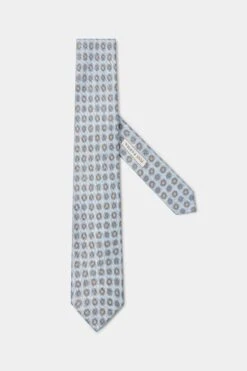 Light Blue Fancy Silk Tie - Made In Italy