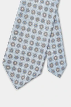 Light Blue Fancy Silk Tie - Made In Italy -Pini Parma Clothing Store light blue fancy silk tie 4