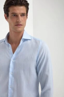 Light Blue Linen Shirt - Made In Italy -Pini Parma Clothing Store light blue linen shirt 3 d9e5aa13 8a2f 48e5 8d96 d09f5dbbb7ea