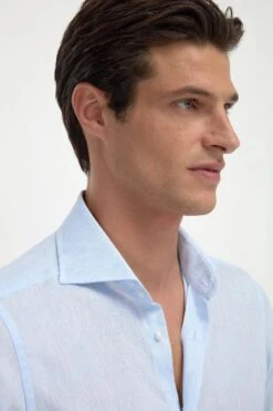 Light Blue Linen Shirt - Made In Italy -Pini Parma Clothing Store light blue linen shirt 4 331fba0c b4f6 4353 a58b 23f75d416e7b