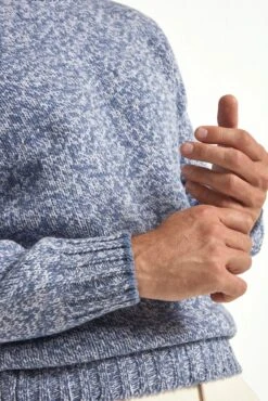 Light Blue Mouline Round Neck - Made In Italy 9 Light Blue Mouline Round Neck - Made In Italy -Pini Parma Clothing Store light blue mouline crewneck 3