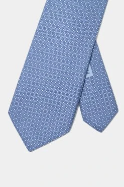 Avio Blue Micro Fancy Silk Tie - Made In Italy -Pini Parma Clothing Store light blue patterned tie 2 cfd806fb 64d5 4da5 9350 135f709f7e3c