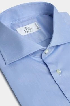 Light Blue Shirt With Double Cuff - Made In Italy