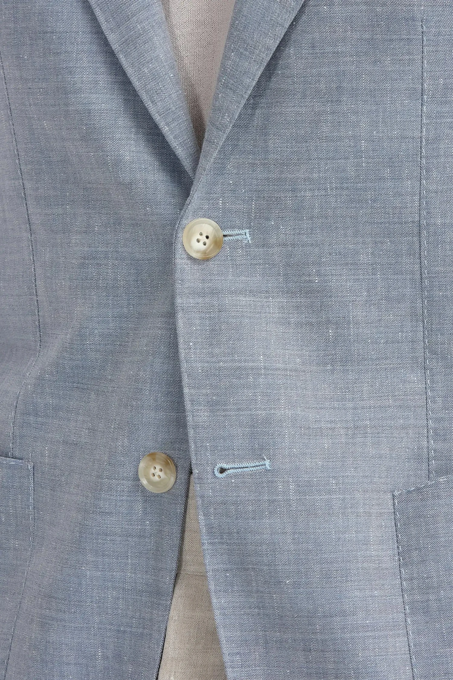 Light Blue Wool And Linen Jacket - Made In Italy 5 Light Blue Wool And Linen Jacket - Made In Italy - Image 3