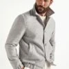 Light Grey Bomber Jacket - Made In Italy -Pini Parma Clothing Store light grey bomber jacket