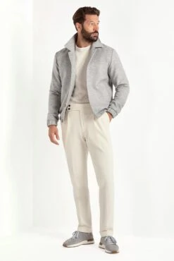 Light Grey Bomber Jacket - Made In Italy -Pini Parma Clothing Store light grey bomber jacket 4
