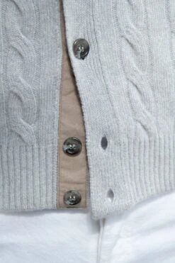 Light Grey Cable Knit Cardigan – Made In Italy 9 Light Grey Cable Knit Cardigan – Made In Italy -Pini Parma Clothing Store light grey cable knit cardigan 4