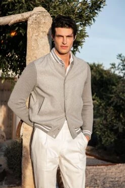 Light Grey College Jacket – Made In Italy