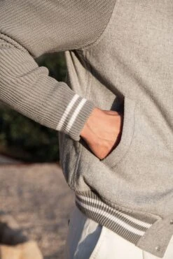 Light Grey College Jacket – Made In Italy 9 Light Grey College Jacket – Made In Italy -Pini Parma Clothing Store light grey college bomber jacket 5