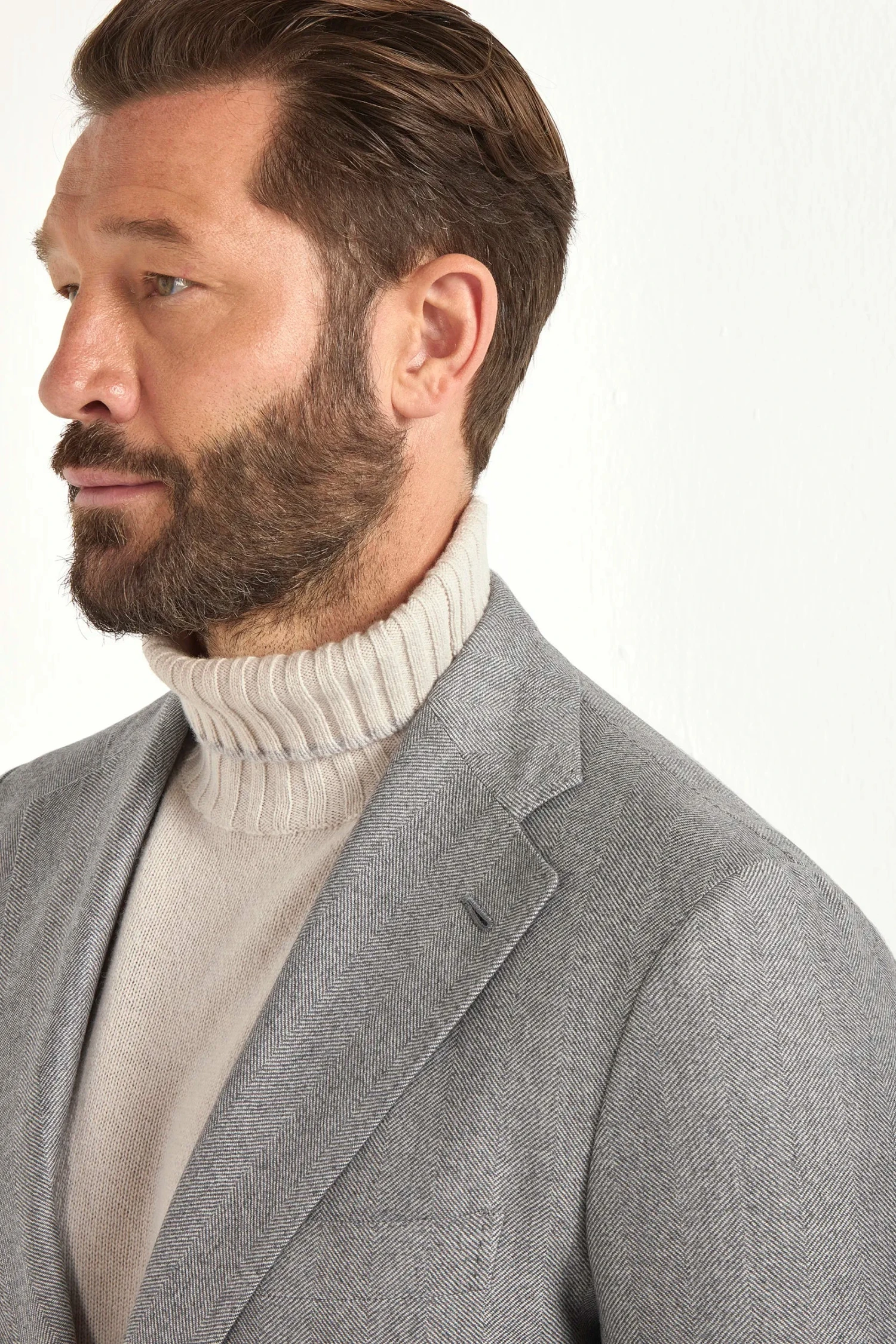 Light Grey Herringbone Suit - Made In Italy 4 Light Grey Herringbone Suit - Made In Italy - Image 2