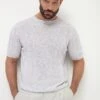 Light Grey Ribbed T-shirt - Made In Italy 1 Light Grey Ribbed T-shirt - Made In Italy -Pini Parma Clothing Store light grey ribbed t shirt 4