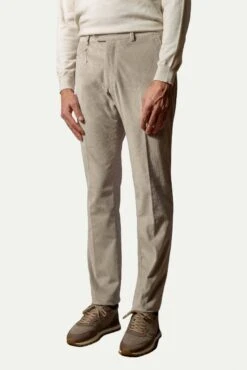 Light Grey Corduroy Sirmione Trousers - Made In Italy -Pini Parma Clothing Store light grey sirmione corduroy trousers 1