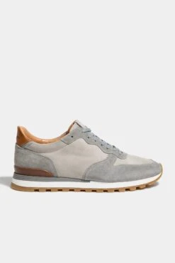 Light Grey Nabuk And Suede Runners - Made In Italy 10 Light Grey Nabuk And Suede Runners - Made In Italy -Pini Parma Clothing Store light grey suede nabuk runners