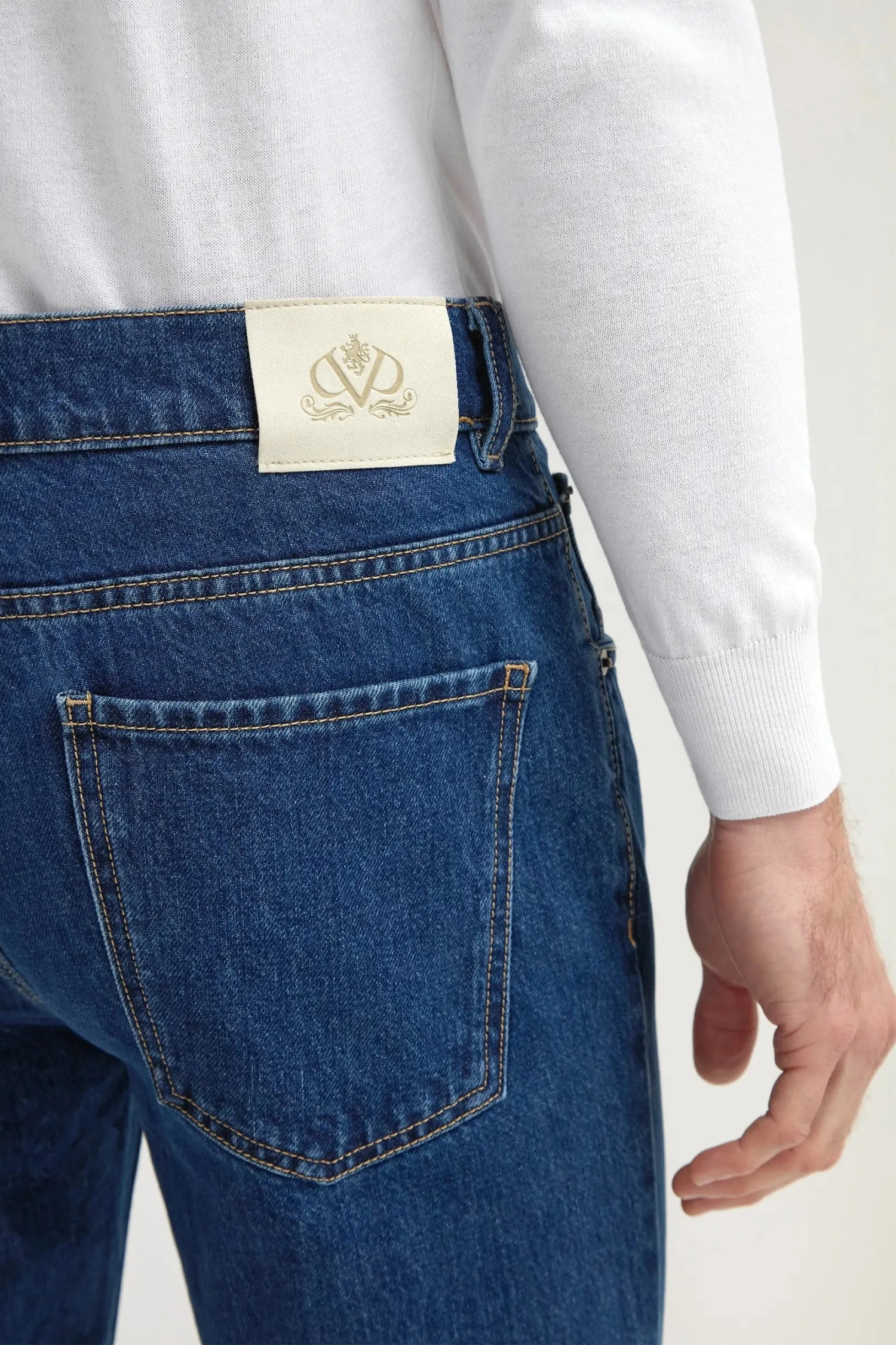 Mid-blue Jeans - Candiani Cotton - Made In Italy 4 Mid-blue Jeans - Candiani Cotton - Made In Italy - Image 2