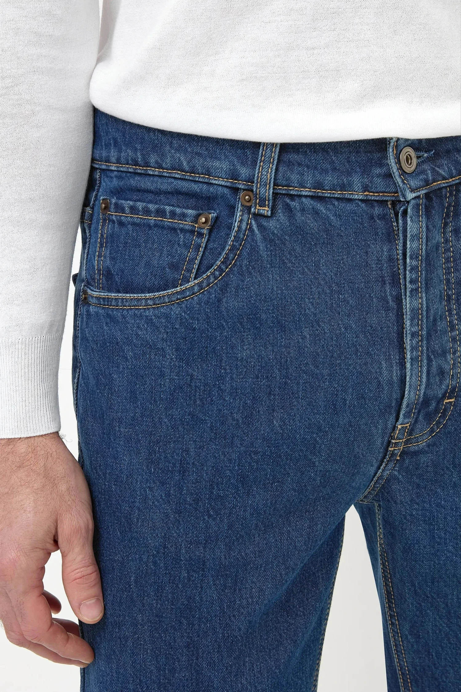 Mid-blue Jeans - Candiani Cotton - Made In Italy 5 Mid-blue Jeans - Candiani Cotton - Made In Italy - Image 3