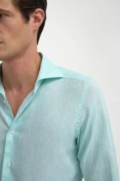 Mint Linen Shirt - Made In Italy -Pini Parma Clothing Store mint linen shirt 2
