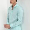 Mint Linen Shirt - Made In Italy 2 Mint Linen Shirt - Made In Italy -Pini Parma Clothing Store mint linen shirt 3
