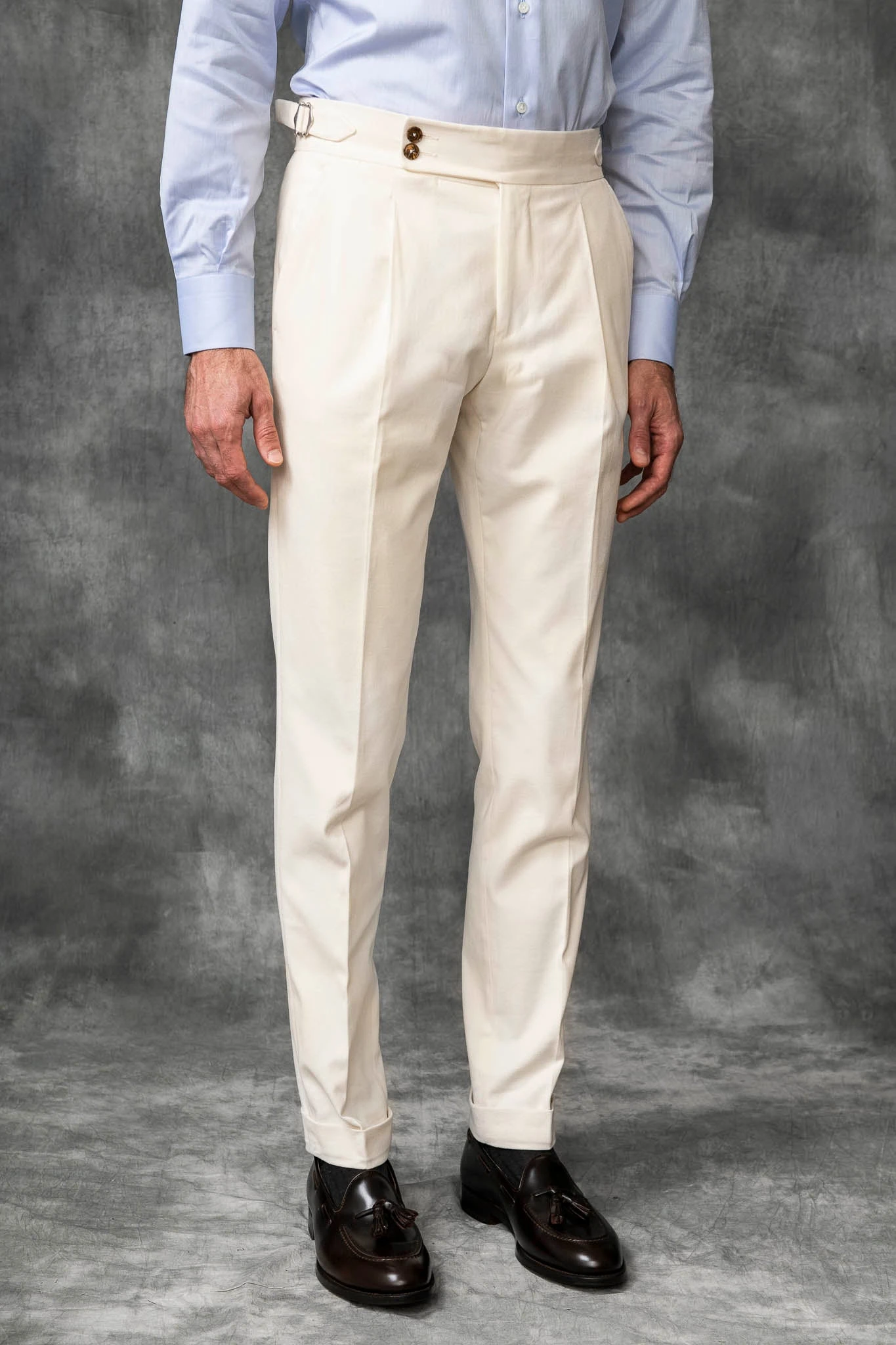 Off-white Cotton Soragna Trousers - Made In Italy 3 Off-white Cotton Soragna Trousers - Made In Italy