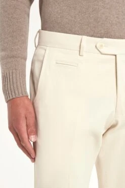 Off-white Cotton And Cashmere Garda Trousers - Made In Italy -Pini Parma Clothing Store off white garda cotton cashmere 2