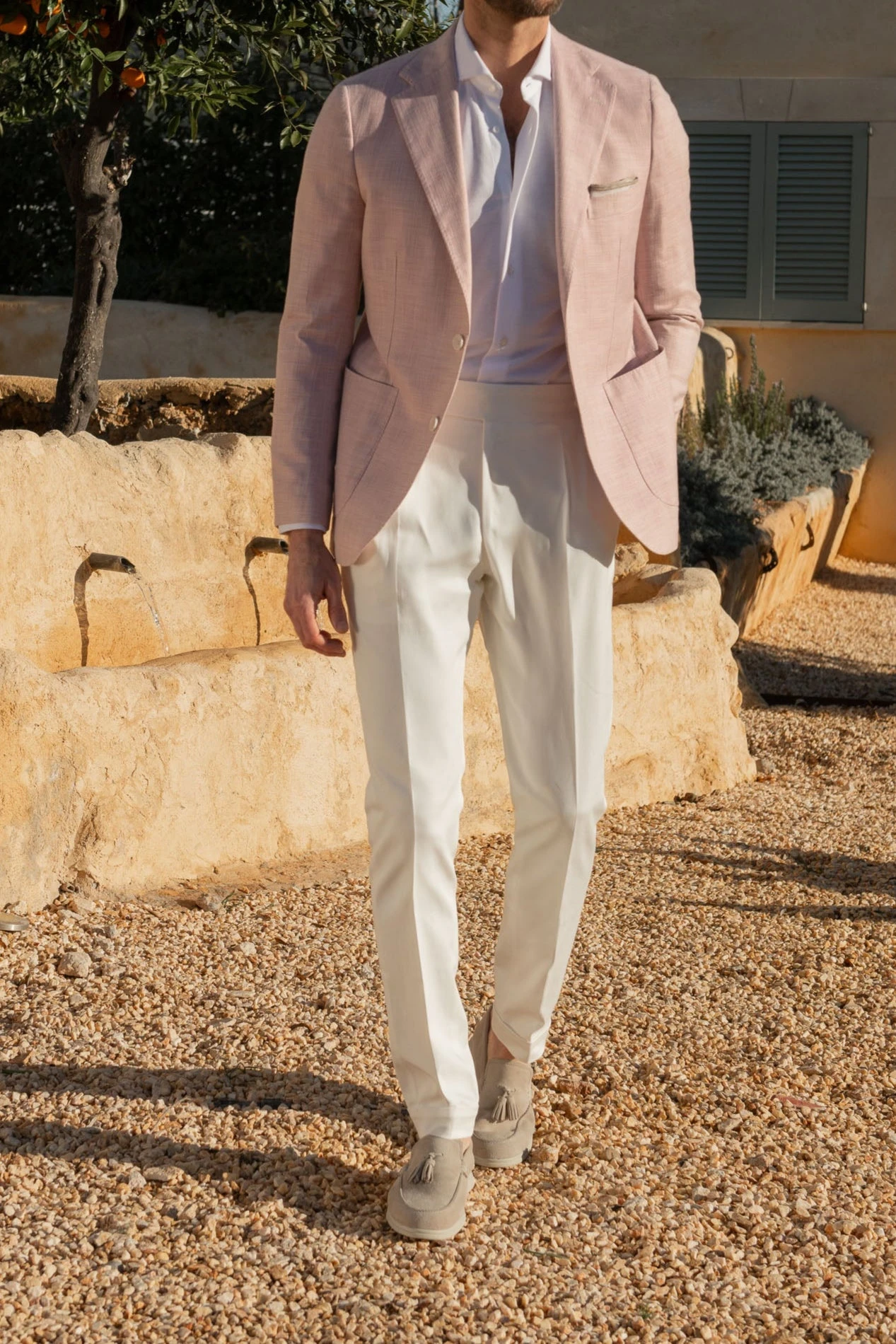 Pink Jacket In Cotton & Silk - Made In Italy 4 Pink Jacket In Cotton & Silk - Made In Italy - Image 2