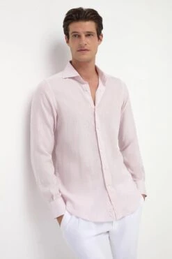 Pink Linen Shirt - Made In Italy