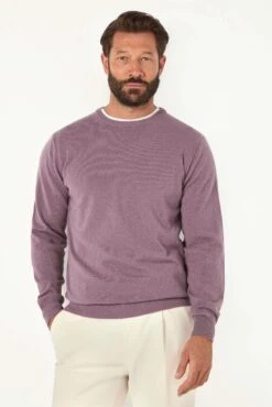 Plum Cashmere Round Neck – Made In Italy