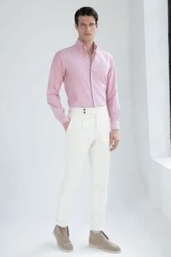 Red Soft Oxford Button Down Shirt - Made In Italy -Pini Parma Clothing Store red soft oxford button down shirt 4