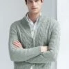 Sage Cable Knit Cardigan – Made In Italy -Pini Parma Clothing Store sage cable knit cardigan