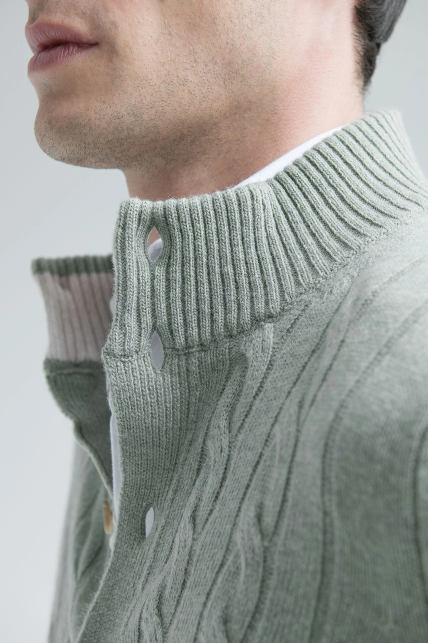 Sage Cable Knit Cardigan – Made In Italy 5 Sage Cable Knit Cardigan – Made In Italy - Image 3