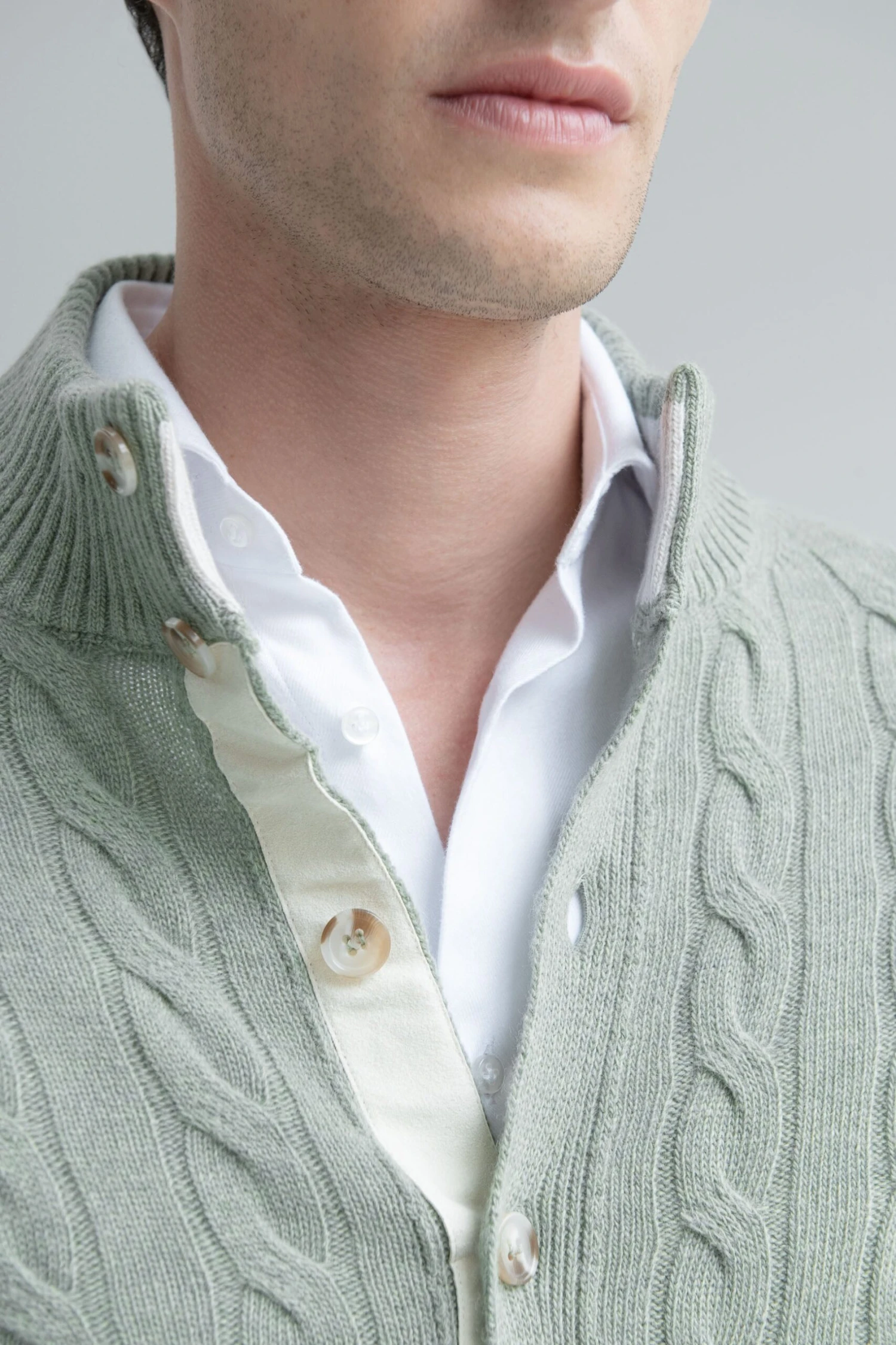 Sage Cable Knit Cardigan – Made In Italy 4 Sage Cable Knit Cardigan – Made In Italy - Image 2
