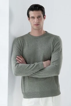 Sage Cashmere Round Neck – Made In Italy