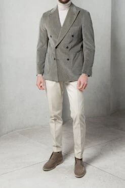 Sage Corduroy Double Breasted Jacket - Made In Italy 7 Sage Corduroy Double Breasted Jacket - Made In Italy -Pini Parma Clothing Store sage corduroy double breasted jacket 1