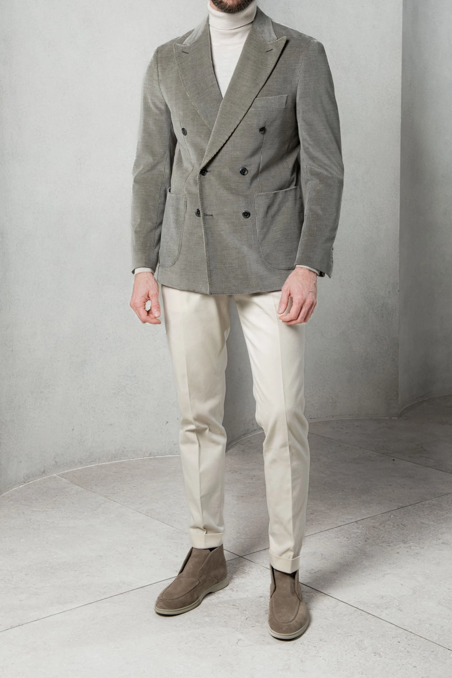 Sage Corduroy Double Breasted Jacket - Made In Italy 5 Sage Corduroy Double Breasted Jacket - Made In Italy - Image 3